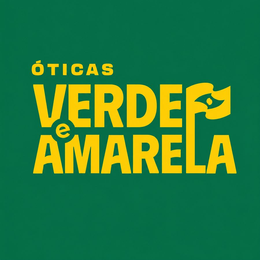 Logo Óticas Verde e Amarela